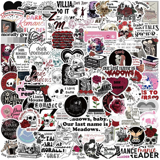 100 PC Dark Romance Sticker Collection for Kindle- Gothic Book Lover Stickers Pack