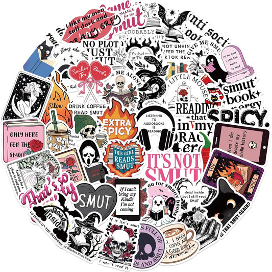 50 PC Smutty Book Stickers for Kindle- Spicy Romance Reader Stickers Pack